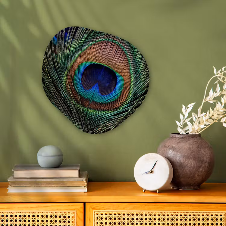 Organisch schilderij - Forex - Pauwenveren - Klassiek - Groen — 2