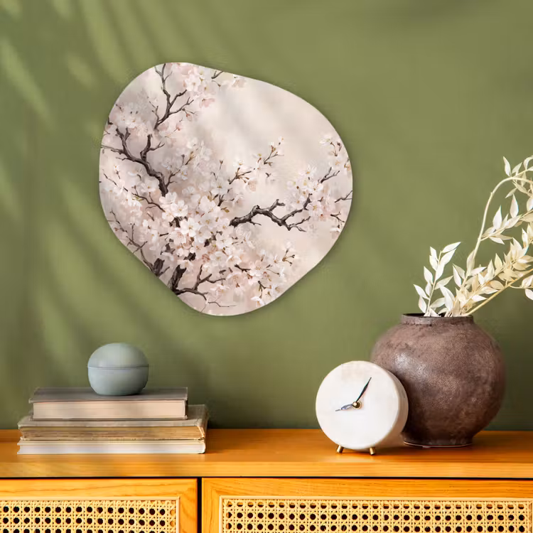 Organisch schilderij - Forex - Bloesem - Illustratie - Taupe — 2