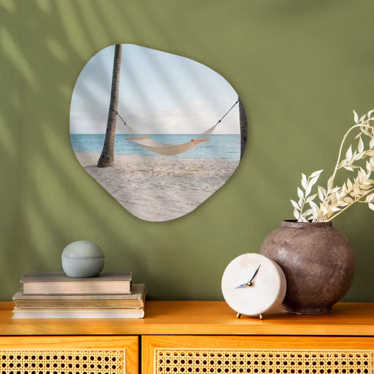 Organisch schilderij - Forex - Hangmat - Strand - Wit — 2