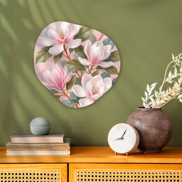 Organisch schilderij - Forex - Magnolia's - Patroon - Roze — 2