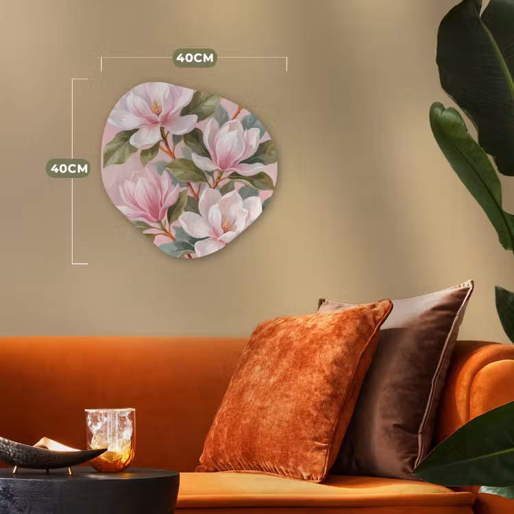 Organisch schilderij - Forex - Magnolia's - Patroon - Roze — 4