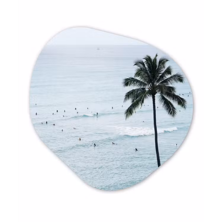 Organisch schilderij - Forex - Oceaan - Palmbomen - Surfers — 1