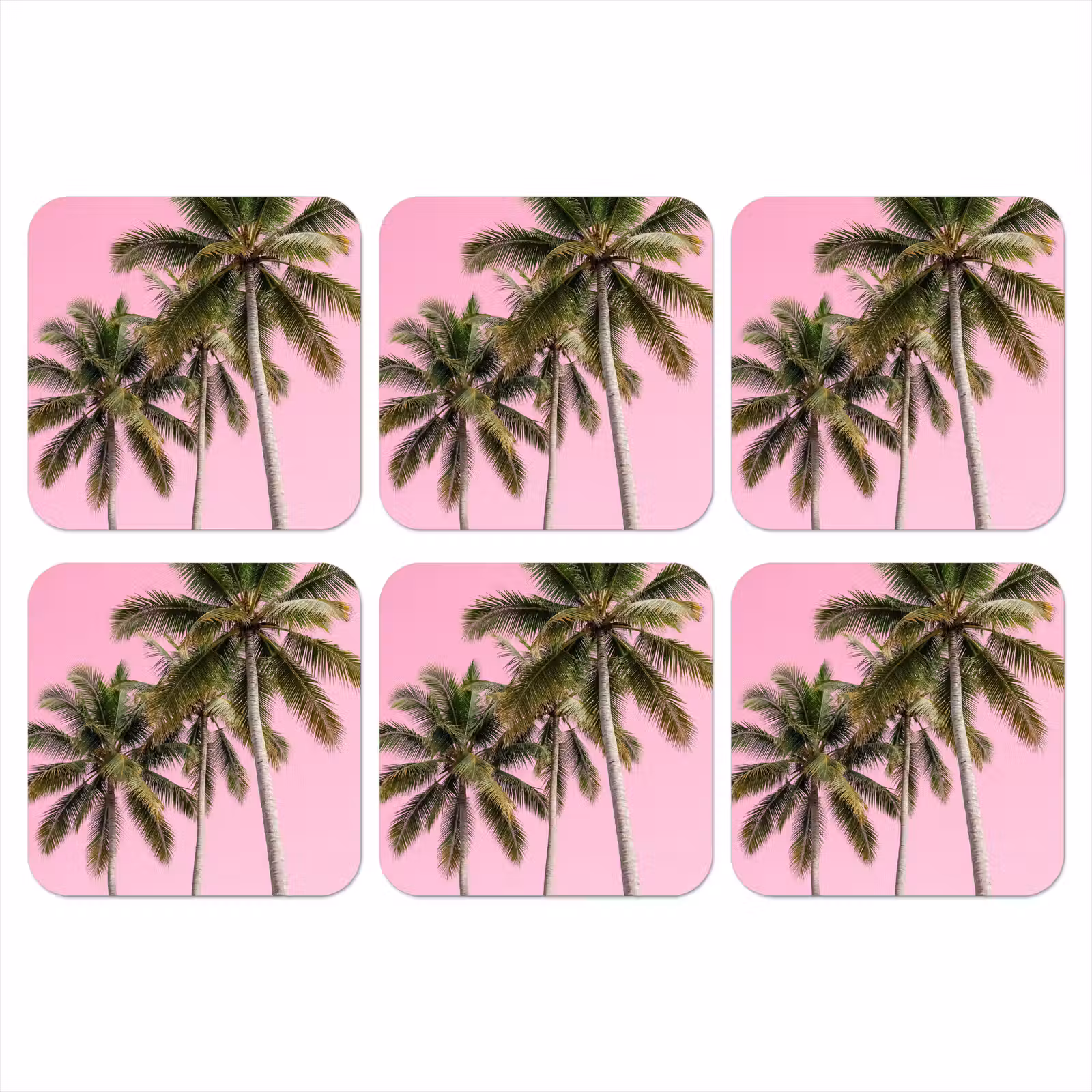 Onderzetter - Palmboom - Tropisch - Pink — 1