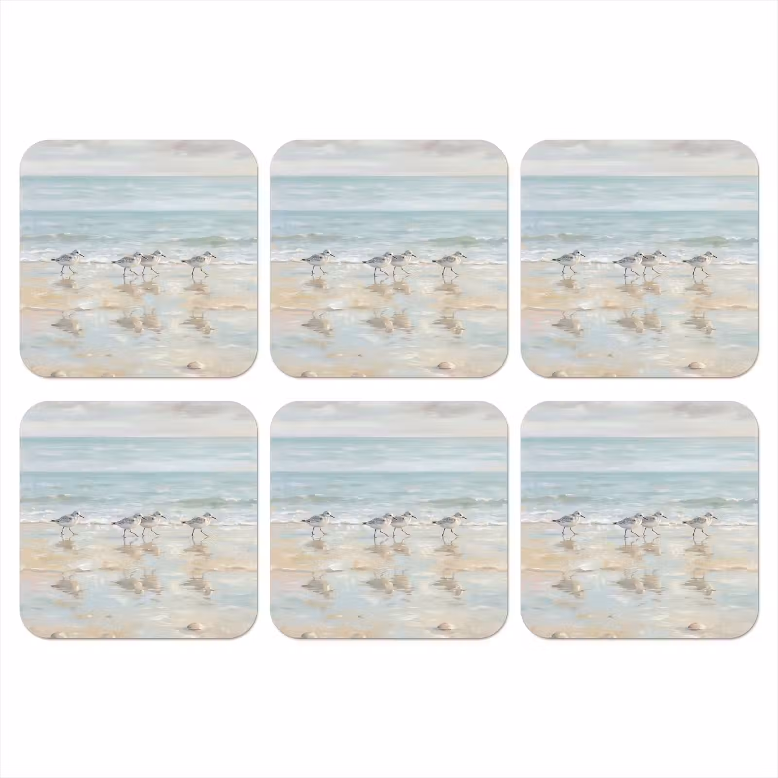Onderzetter - Vogels - Strand - Zee — 1