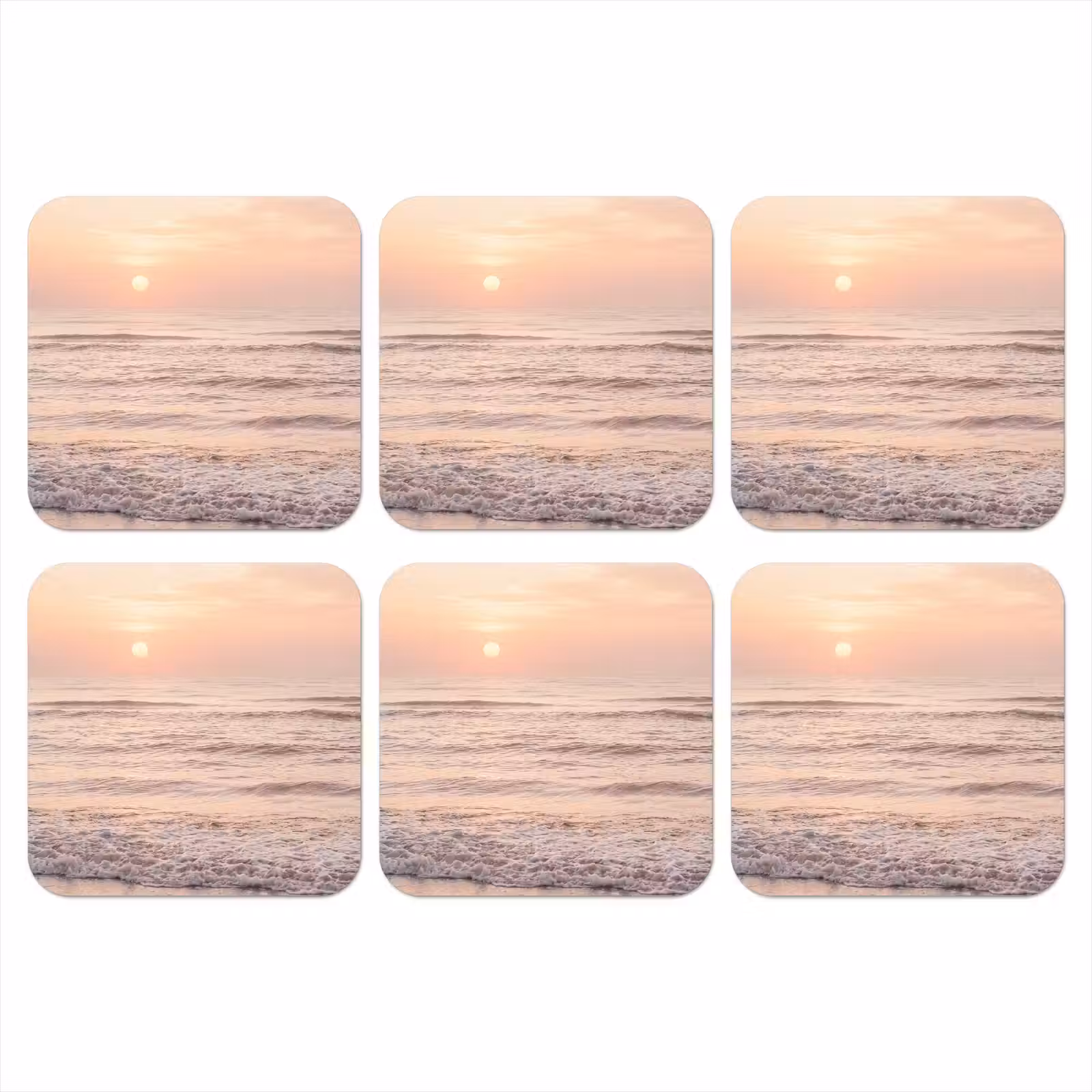 Onderzetter - Zon - Strand - Roze — 1