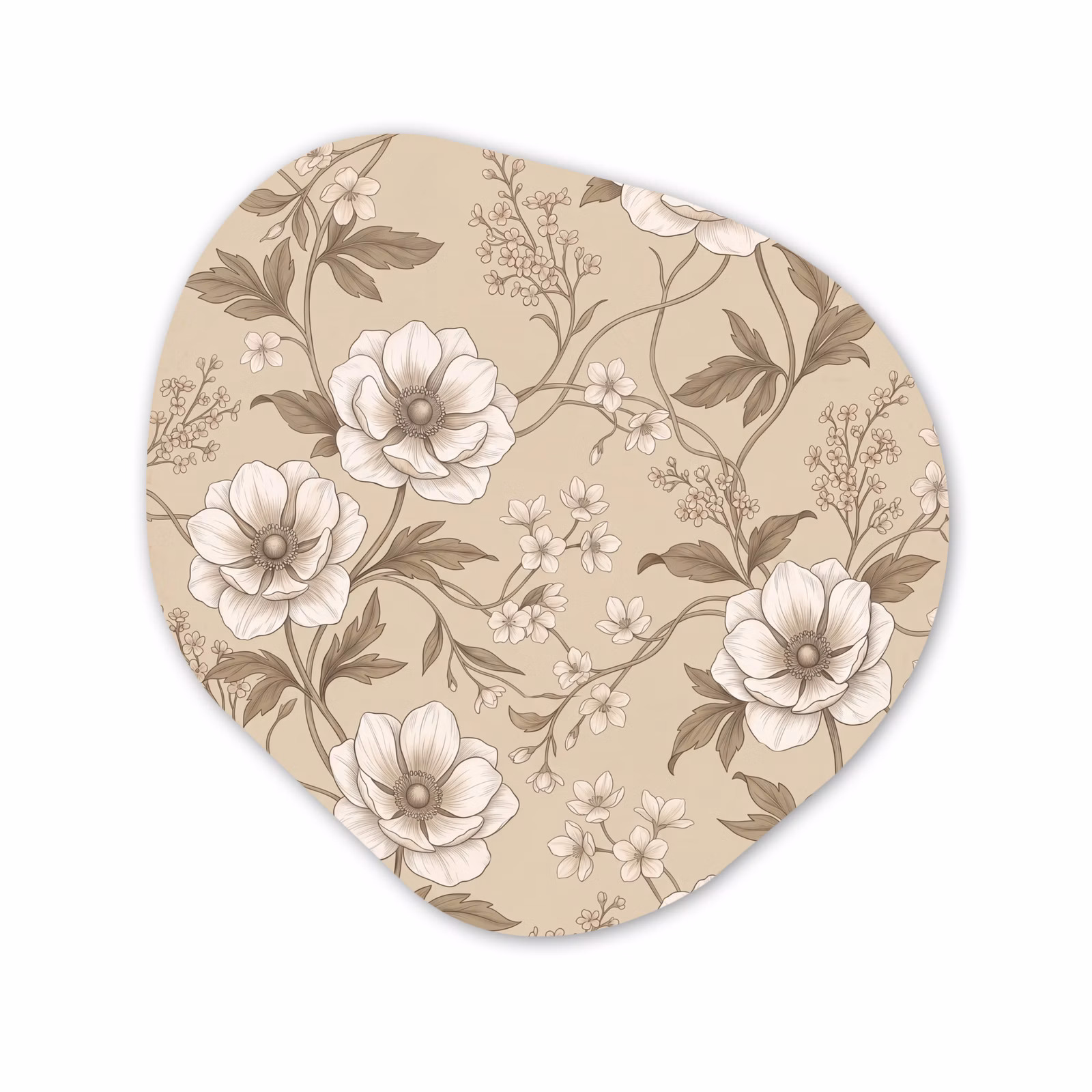 Organisch schilderij - Forex - Bloemen - Patroon - Beige — 1