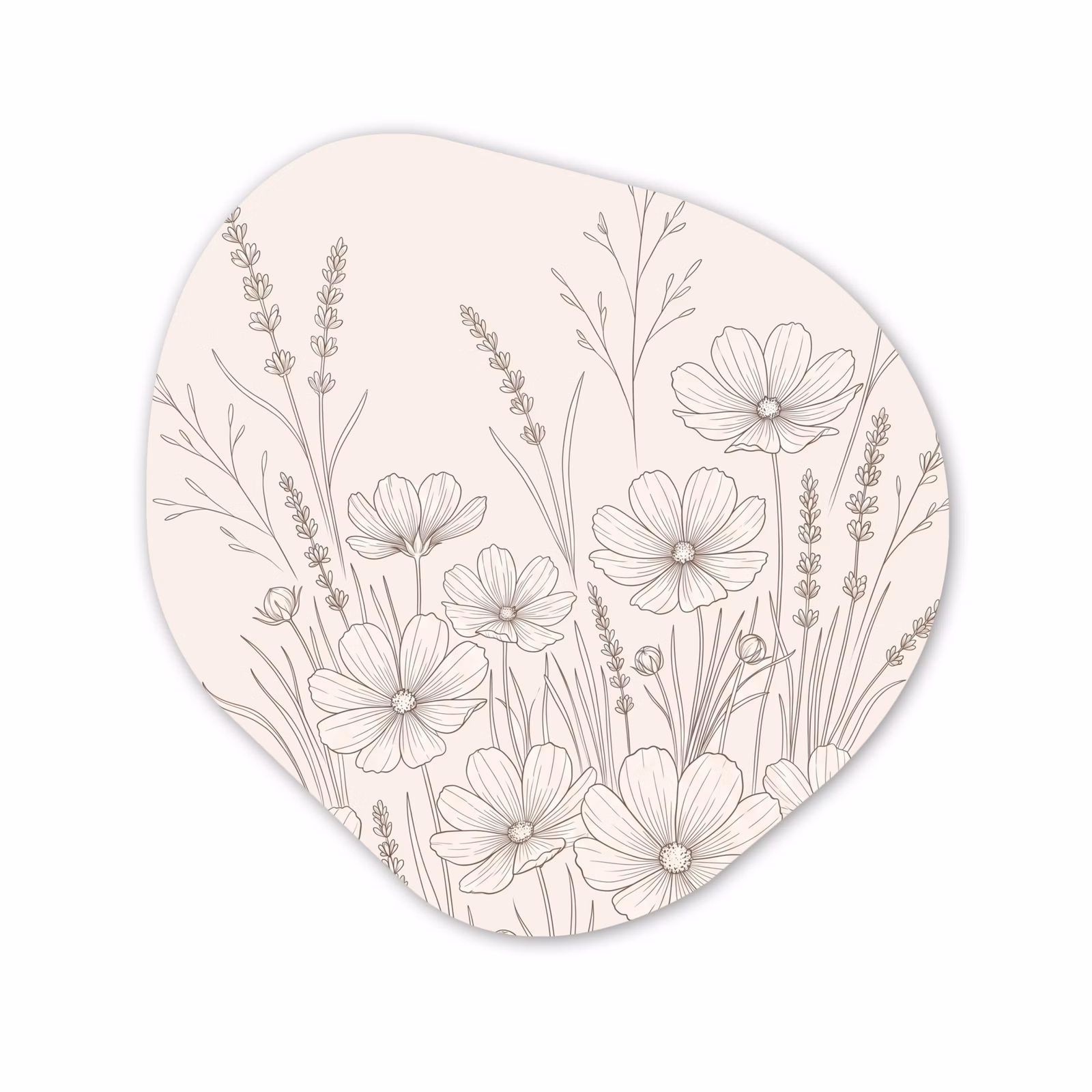 Organisch schilderij - Forex - Minimalistisch - Modern - Bloemen - Beige — 1