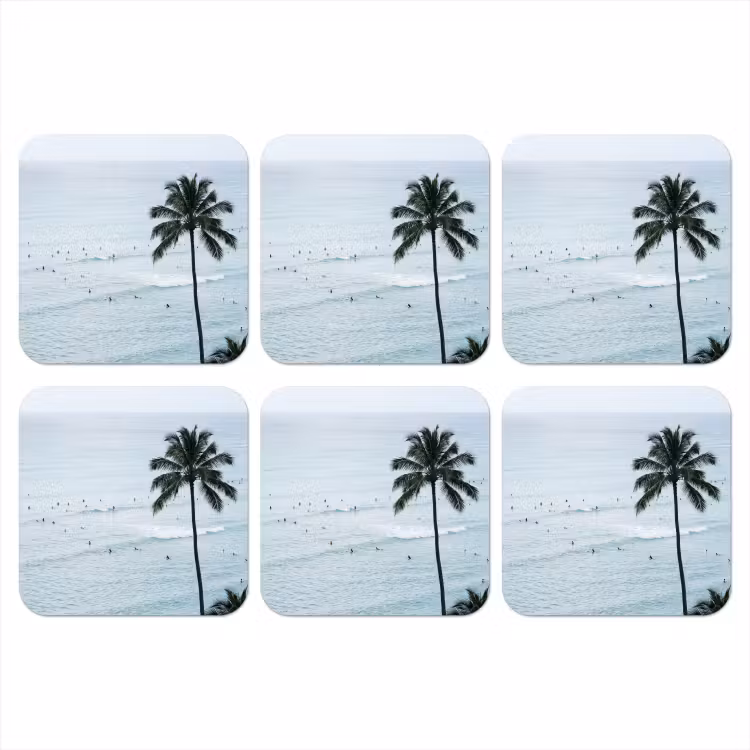 Onderzetter - Oceaan - Palmbomen - Surfers — 1