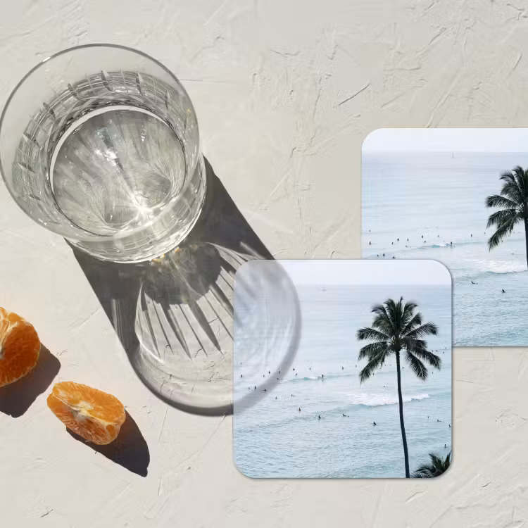 Onderzetter - Oceaan - Palmbomen - Surfers — 3