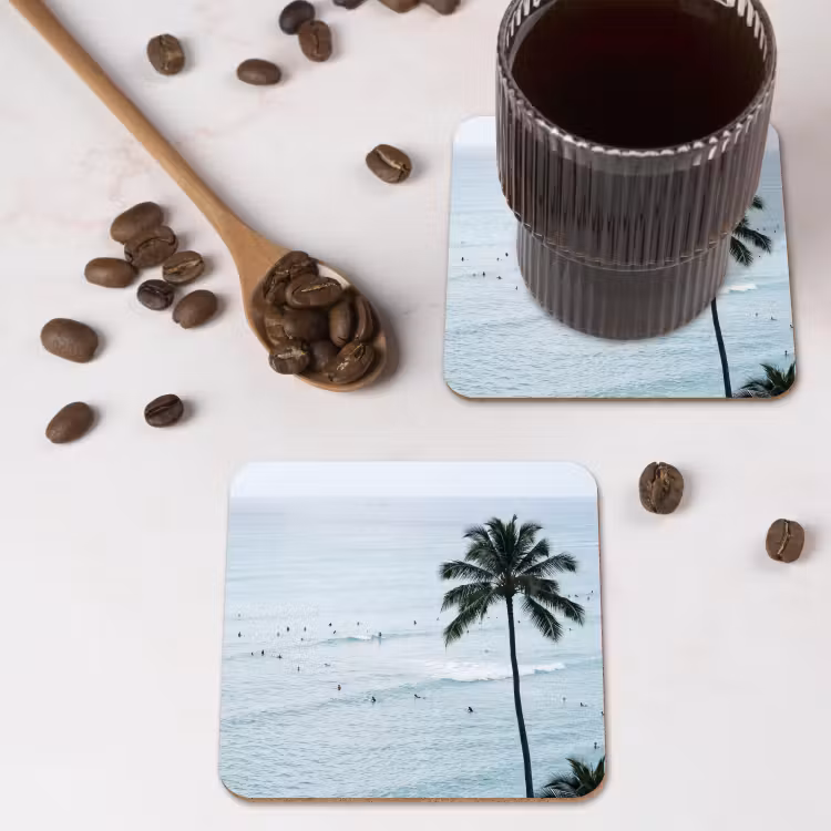 Onderzetter - Oceaan - Palmbomen - Surfers — 4