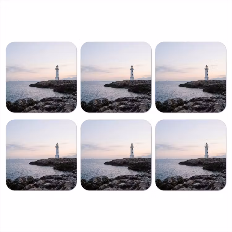 Onderzetter - Rotsen - Vuurtoren - Wit — 1