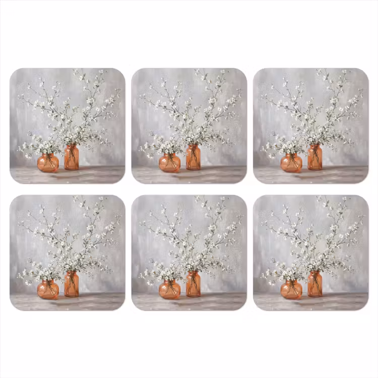 Onderzetter - Vazen - Bloemen - Oranje — 1