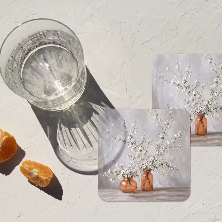 Onderzetter - Vazen - Bloemen - Oranje — 3
