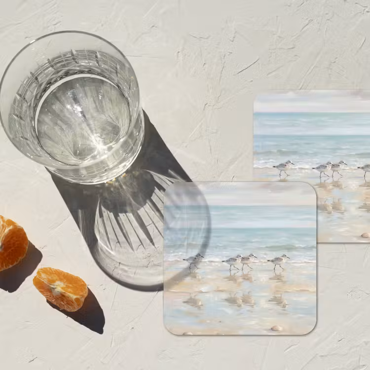 Onderzetter - Vogels - Strand - Zee — 3