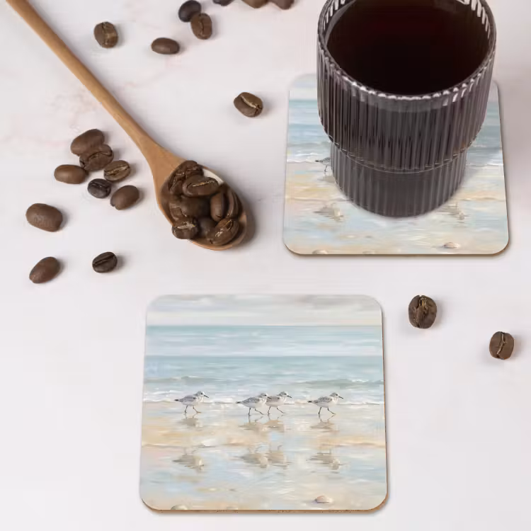 Onderzetter - Vogels - Strand - Zee — 4