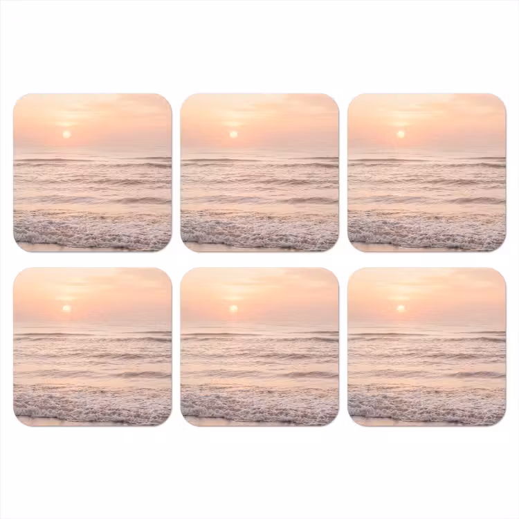 Onderzetter - Zon - Strand - Roze — 1