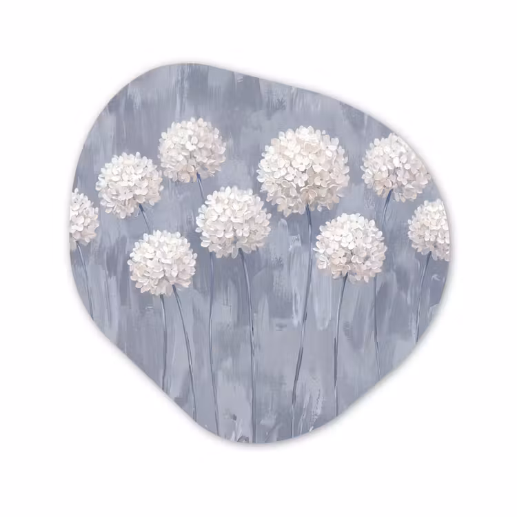 Organisch schilderij - Forex - Bloemen - Illustratie - Blauw — 1