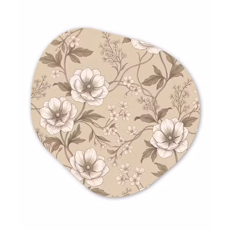 Organisch schilderij - Forex - Bloemen - Patroon - Beige — 1