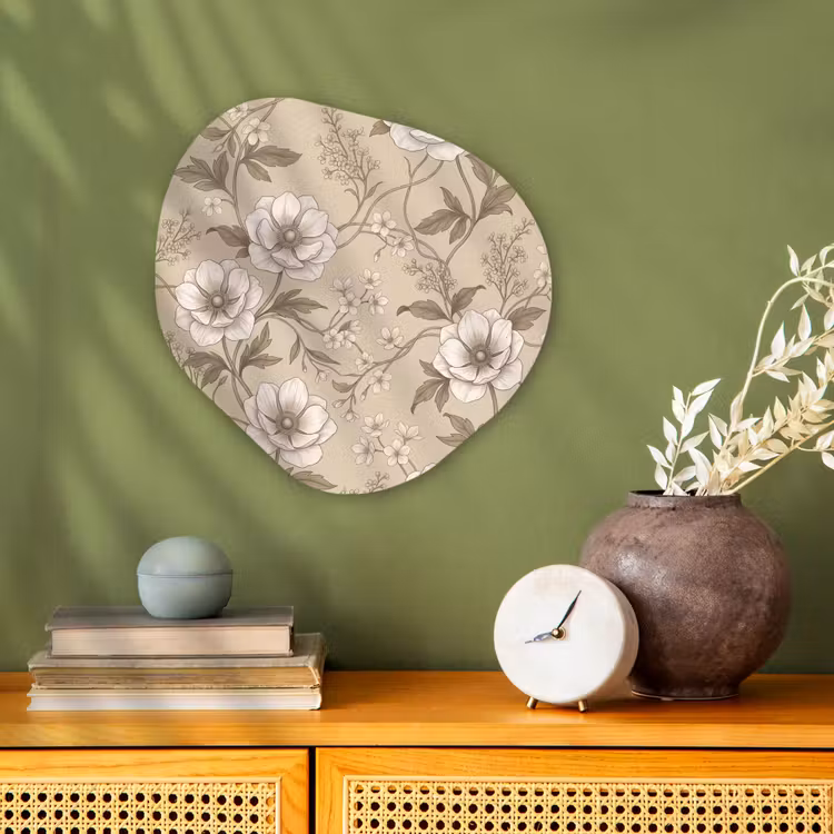 Organisch schilderij - Forex - Bloemen - Patroon - Beige — 2