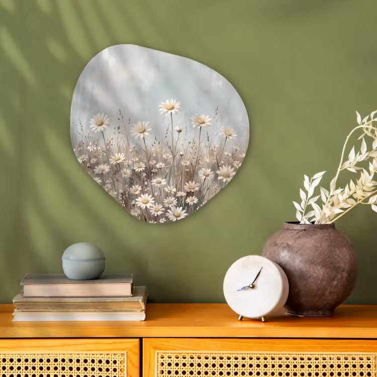 Organisch schilderij - Forex - Madelief - Illustratie - Wit — 2