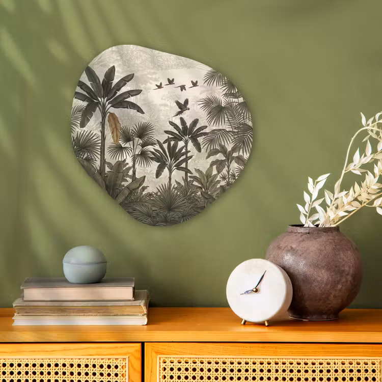 Organisch schilderij - Forex - Papagaaien - Jungle - Tropisch - Green — 2