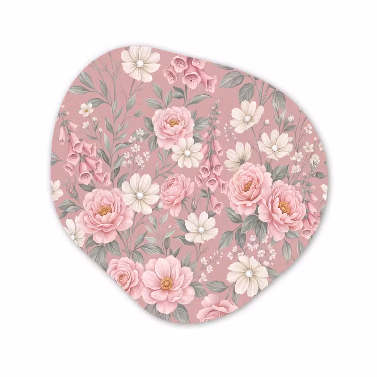 Organisch schilderij - Forex - Pioenrozen - Vingerhoedskruid - Pink — 1