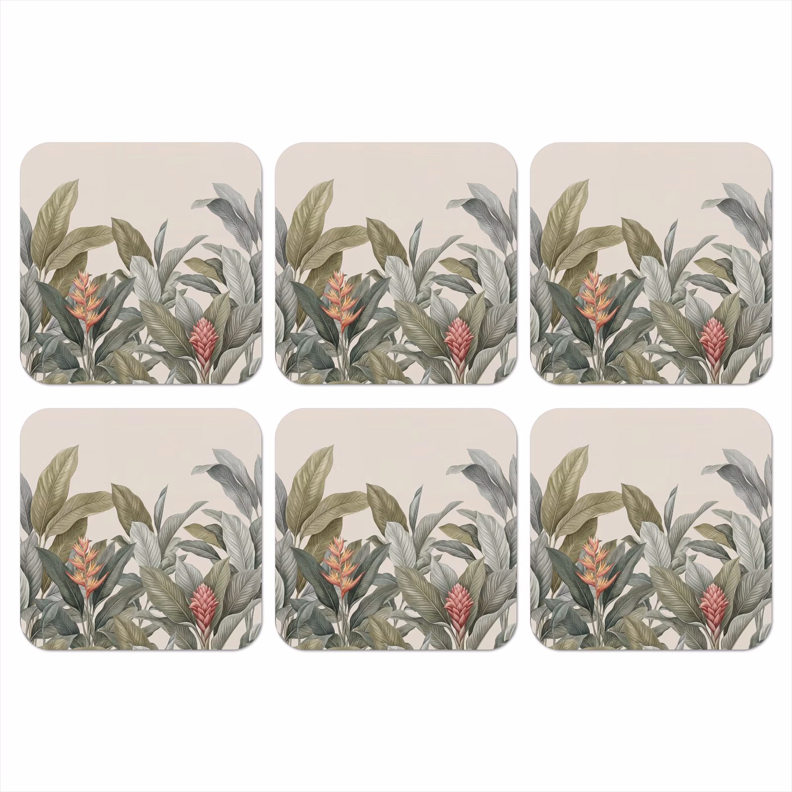 Onderzetter - Tropisch - Planten - Modern - Groen — 1