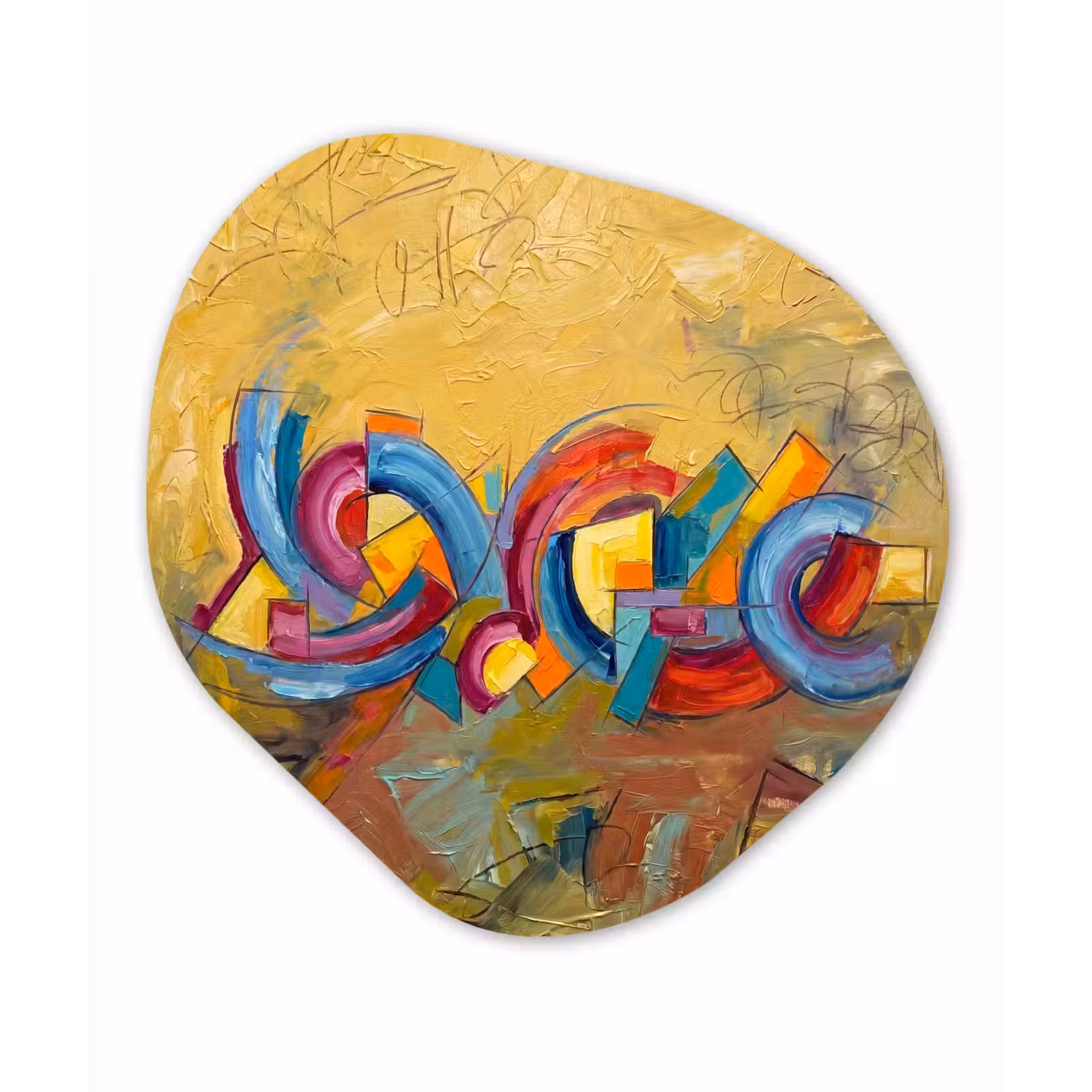 Organisch schilderij - Forex - Abstract - Cirkels - Schilderij - Kleurrijk - Dynamisch — 1