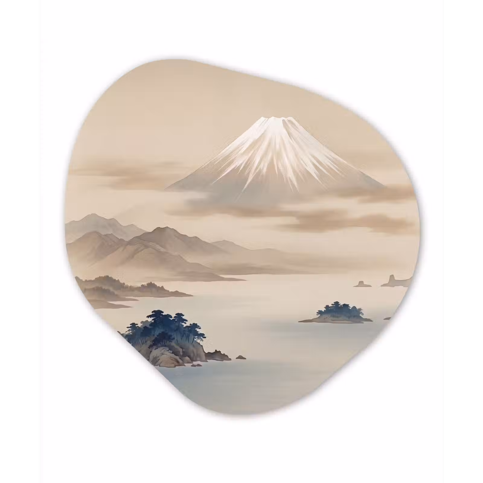 Organisch schilderij - Forex - Japans - Landschap - Beige — 1