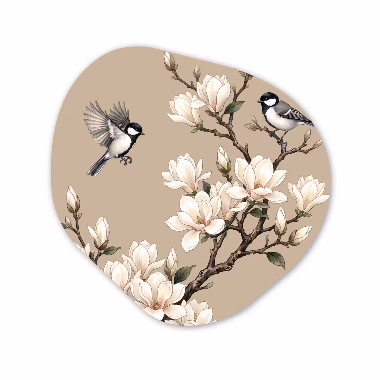Organisch schilderij - Forex - Oosters - Vogels - Beige — 1