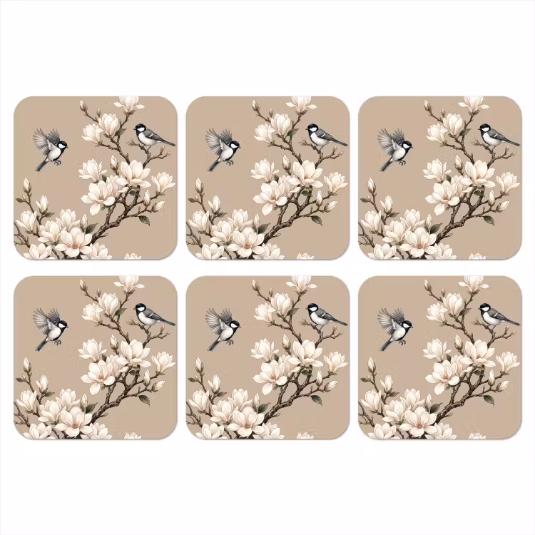 Onderzetter - Oosters - Vogels - Beige — 1