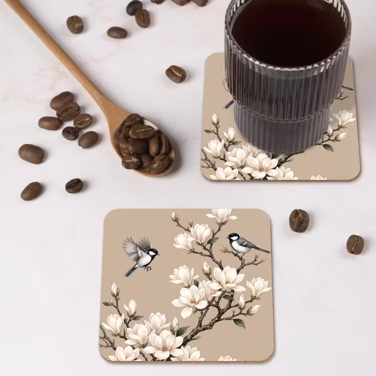 Onderzetter - Oosters - Vogels - Beige — 4