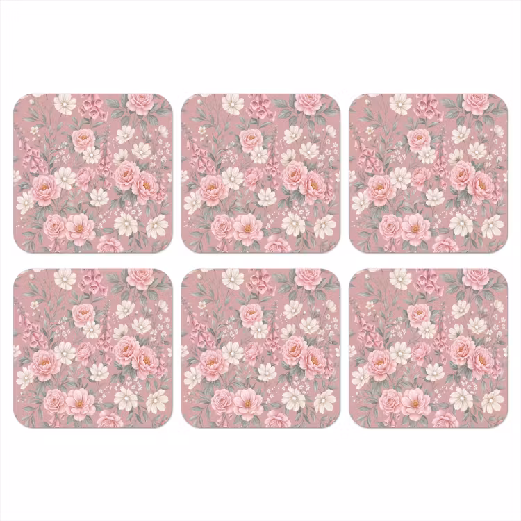 Onderzetter - Pioenrozen - Vingerhoedskruid - Pink — 1
