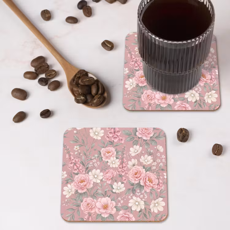 Onderzetter - Pioenrozen - Vingerhoedskruid - Pink — 4