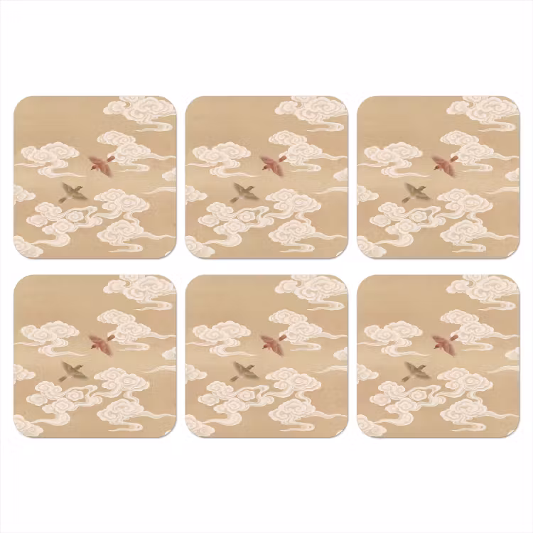 Onderzetter - Vogels - Vliegen - Beige — 1