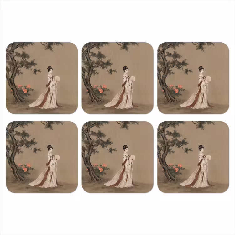 Onderzetter​ - Vrouw - Azië - Kunst - Beige — 1