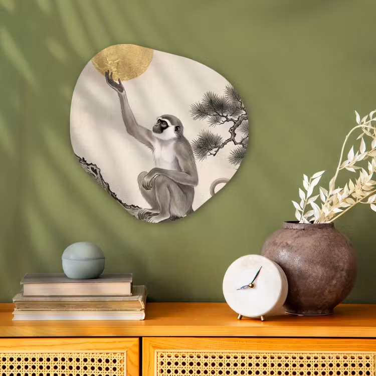 Organisch schilderij - Forex - Aap - Maan - Goud — 2
