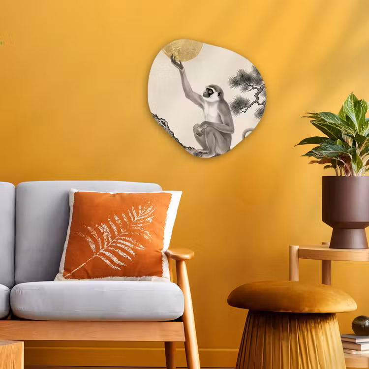 Organisch schilderij - Forex - Aap - Maan - Goud — 3