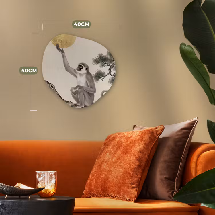 Organisch schilderij - Forex - Aap - Maan - Goud — 4