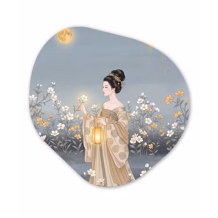 Organisch schilderij - Forex - Aziatisch - Vrouw - Kimono — 1