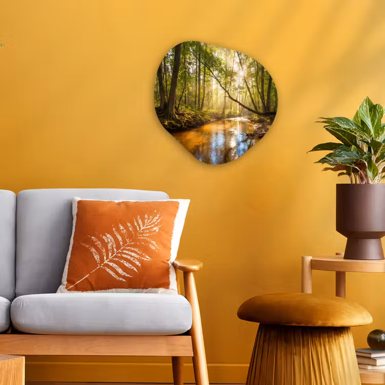 Organisch schilderij - Forex - Bos - Beek - Zonlicht - Natuur - Groen — 3