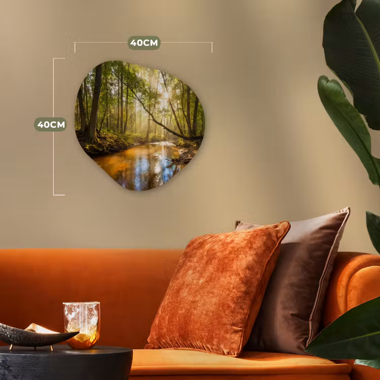 Organisch schilderij - Forex - Bos - Beek - Zonlicht - Natuur - Groen — 4