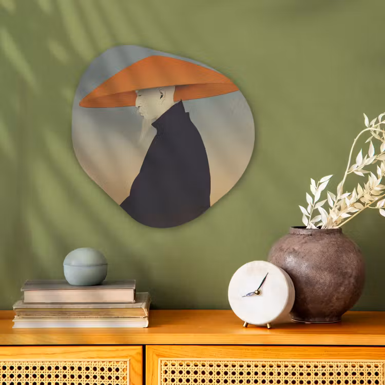 Organisch schilderij - Forex - Minimalistisch - Silhouet - Oranje — 2