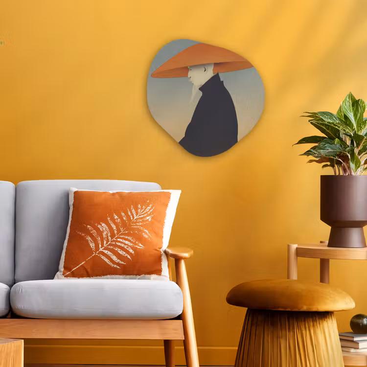 Organisch schilderij - Forex - Minimalistisch - Silhouet - Oranje — 3
