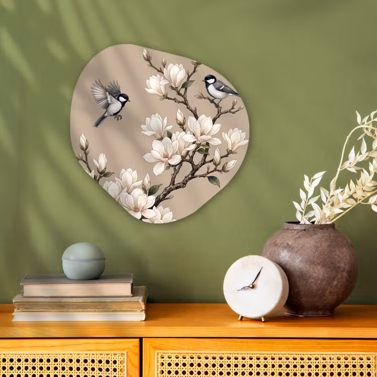 Organisch schilderij - Forex - Oosters - Vogels - Beige — 2