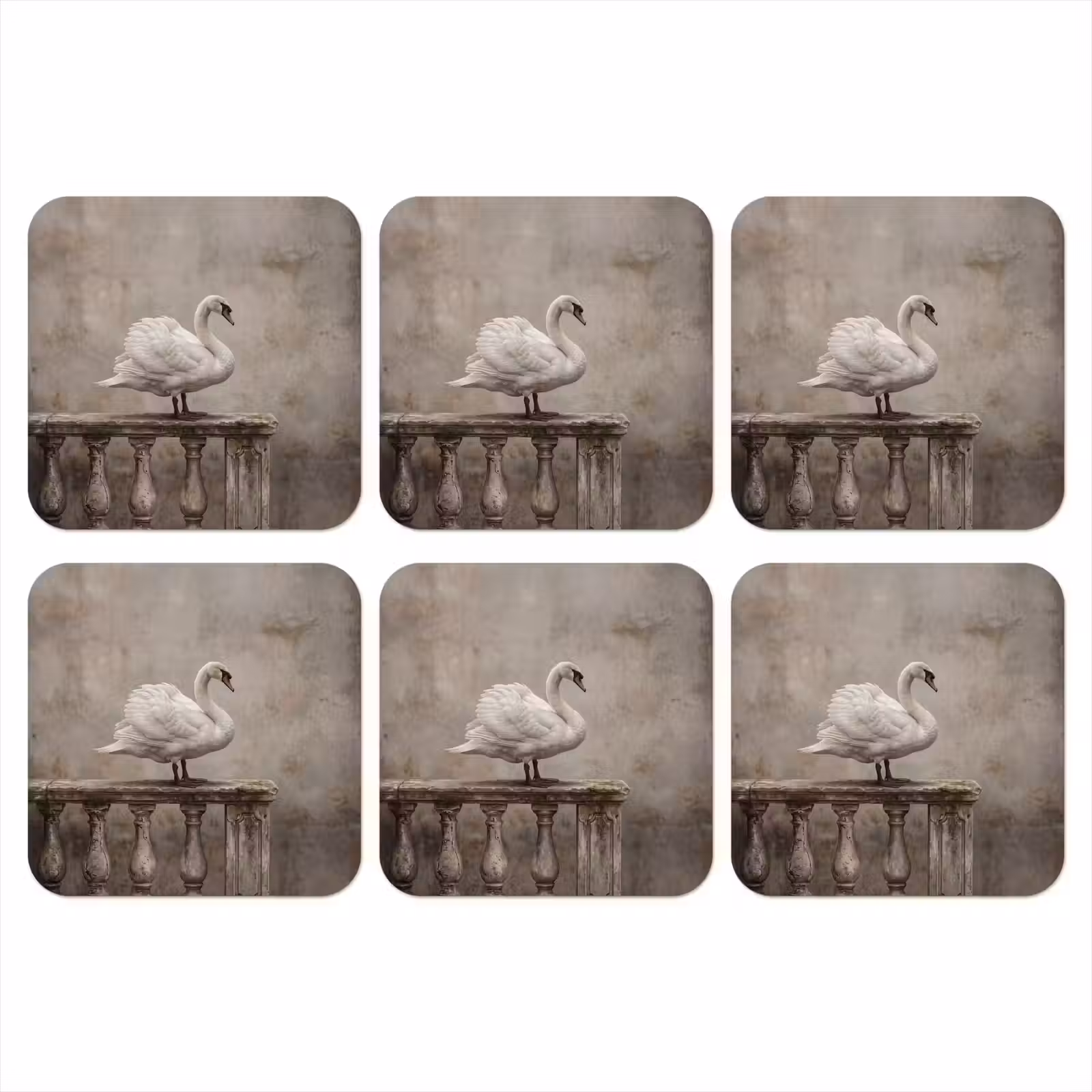 Onderzetter - Zwaan - Elegant - Dieren - Wit — 1