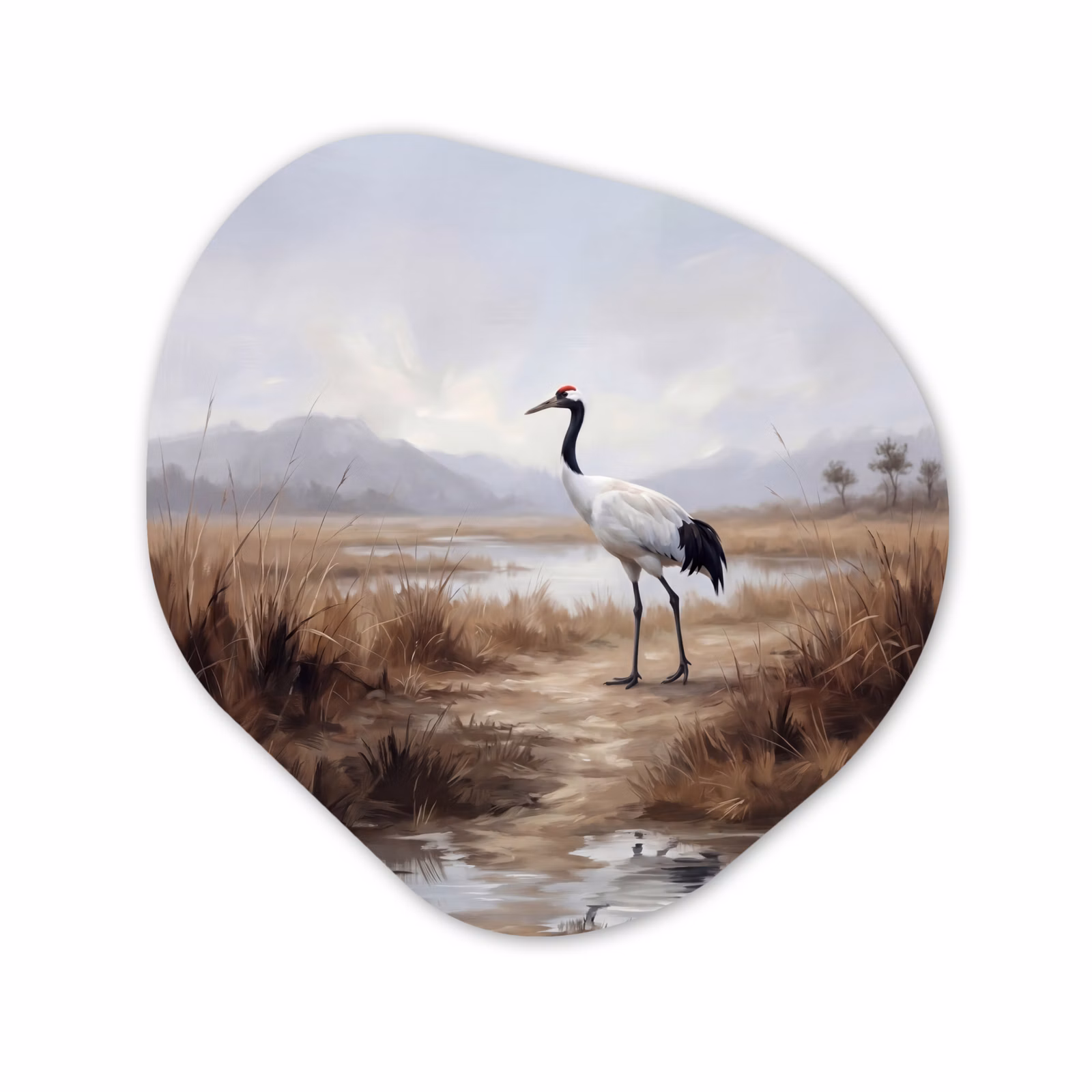 Organisch schilderij - Forex - Kraanvogel - Natuur - Realistisch — 1