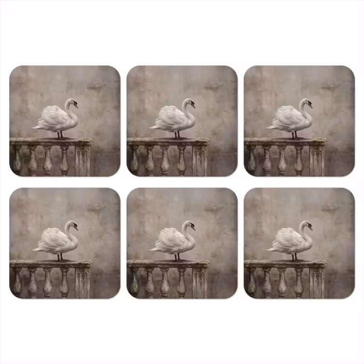 Onderzetter - Zwaan - Elegant - Dieren - Wit — 1
