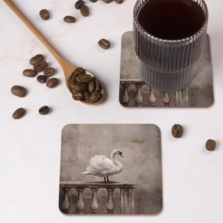 Onderzetter - Zwaan - Elegant - Dieren - Wit — 4