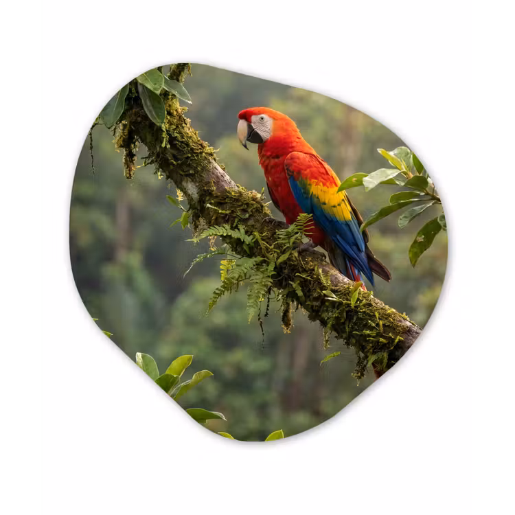 Organisch schilderij - Forex - Ara - Jungle - Rood — 1